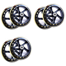6Pcs Scooter Wheel 145mmx30mm PU Silent Wheel Roller Skates Wagon Cart Trolley Wheel Replacement Parts