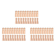 Wooden Peg Doll Unfinished Wooden People Plain Blank Bodies Angel Dolls for DIY Pack of 60