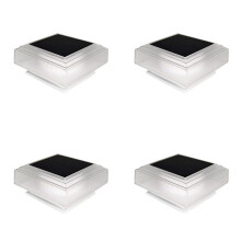 4X Solar Post Cap Lights Outdoor Deck Fence Post Lights Solar Powered Waterproof Fence Post Lights