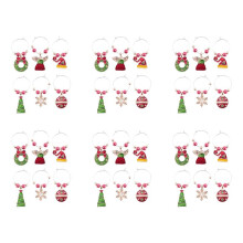 Wine Glass Charms Set of 36 Cocktail Markers Tags Champagne Glasses Christmas Decorations