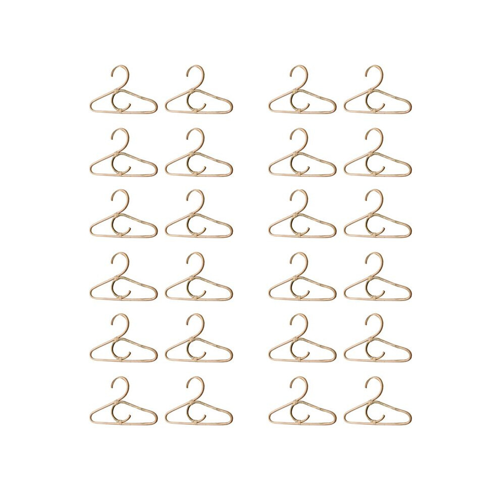 24Pcs Rattan Clothes Hanger Nordic Style Kids Garments Organizer Rack Children Hanger Kids Room Decor Hangers