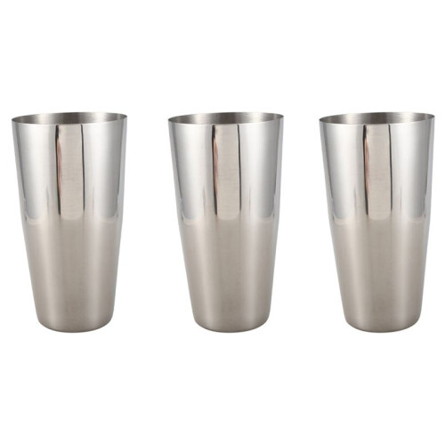 3X Stainless Steel Mixer Shake Beverage per Flair Bartender Cocktail Shaker, Argento