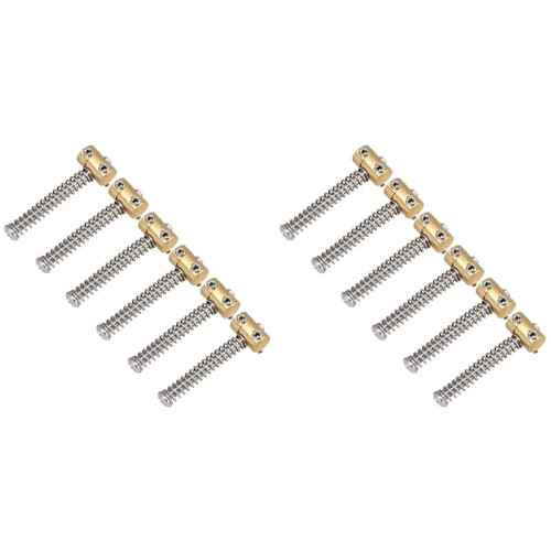 12Pcs Guitar Compensated Bridge Brass Saddles Set Guitar Replacement Part