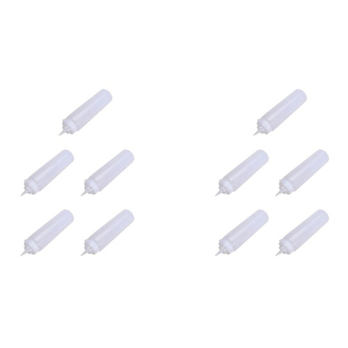 10X 250ml White Transparent Plastic Sauce Squeeze Bottle Dispenser with Cap