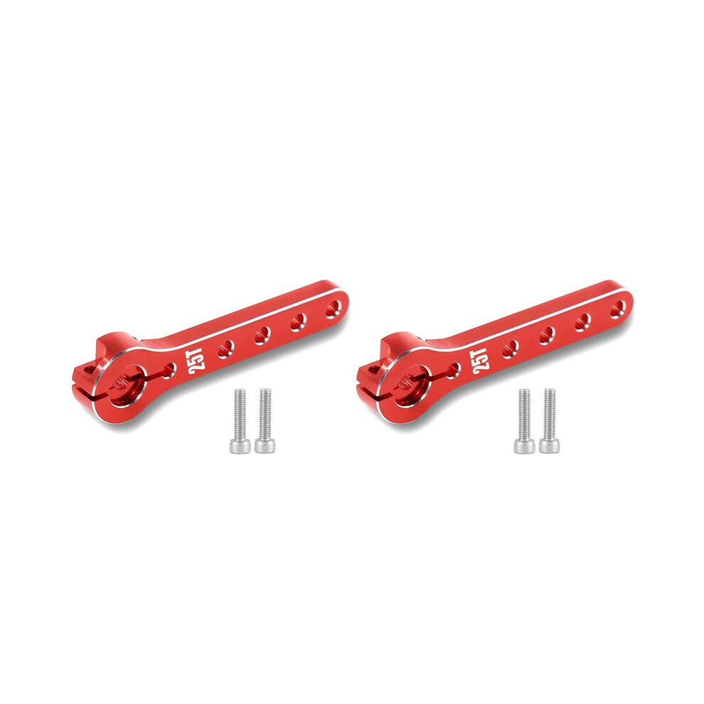 2X Metal 25T Steering Arm Servo Horn For 1/10 Rc Crawler Axial Scx10 Trx4 -6 Parts Red 6032462197435