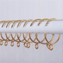 120 Pcs Openable Gold Curtain Rings Open and Close Metal Rustproof Drapery Loops with Eyelet for Hook Pins (1.5 Inch)