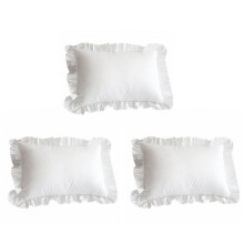 3X Cotton Ruffle Pillowcase Ruffled Pillow Cover White Pillow Case