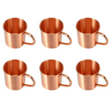 6X Pure Copper Moscow Mule Mug Solid Smooth Without Inside Liner for Cocktail Coffee Beer Milk Water Cup