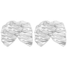55in Praise Dance Worship Flags 4Pcs Silver Semicircle Church Flags with Adjustable Scalable Rodsfor Outdoor Performance