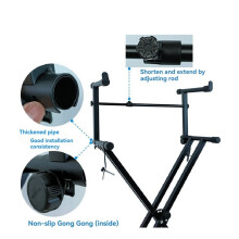 2X Adjusted Electronic Piano Second Tiers Stand Electric Piano Holder Adjustable Stable Keyboard Rack