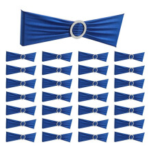 100 St Elastisk Stolknut BröLlopsdekoration SpäNne Sashes Bakstycke Hotell Hemsits Elegant Modern Banddekor, B