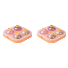 2X Ice Maker Large 6.5cm Round Sphere High Balls Ice Shape -Mold Tray for Whiskey Cocktail Bar Tools,Orange