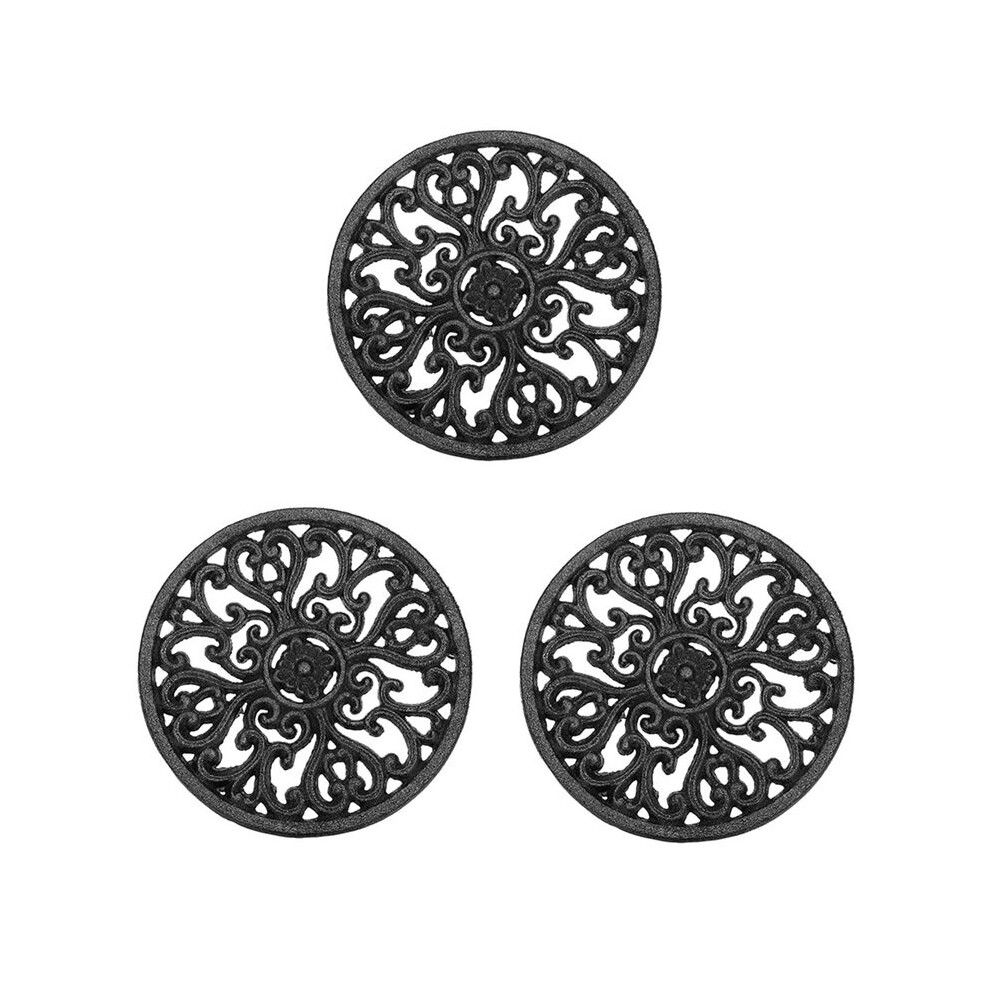 3X Round Cast Iron Trivet 6.7Inch Iron Heat-Insulation Trivet Non-Slip Potholders For Kitchen Dining Table Decor 6031929470753