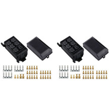 2X Boîtier de Relais à Fusibles 5 Porte-Fusibles 6 Porte-Blocs de Relais Bloc-Fusibles 12V Boîte à Fusibles Voiture