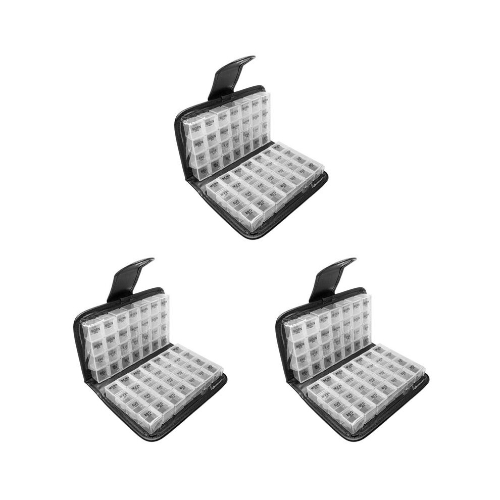 3X 14 Day Pill Box Travel Organizer Dose Medicine Tablet Storage Container Box Daily Pill Organizer Vitamin Organizer
