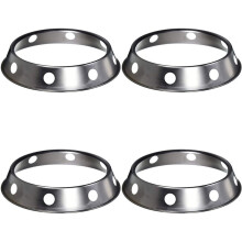 4X Universal Wok Pan Support Rack Stand Wok Ring/Metallic Round Bottom Universal Size for Gas Stove Fry Pans