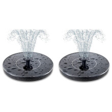 2X Pompe de Fontaine Solaire pour Bain D'Oiseaux, Mise à Niveau de la Fontaine Solaire de 3,5 W avec 6 Buses, Alimentation Solaire Flottante sur Pied