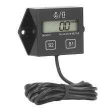 Motorcycle Tachometer Timer LCD Display for 2/4-Stroke Engines, Universal Compatibility