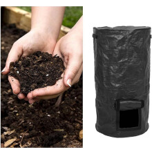 2X Collapsible Garden Yard Compost Bag with Lid Fertilizer Waste Sacks Composter 34Gallon Ferment Manure Waste Collector