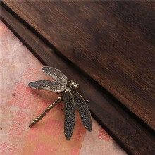 5X Brass Dragonfly Casting Animal Figurine Retro Style Metal Sculpture Home Desktop Decoration