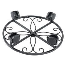 3X Plant Caddy with Wheels Rolling Plant Stand, Heavy Duty Iron Garden Flower Pot, Potted Plant Dolly with Locking A
