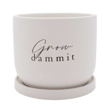 Country Living Grow Damn It Ceramic Plant Pot