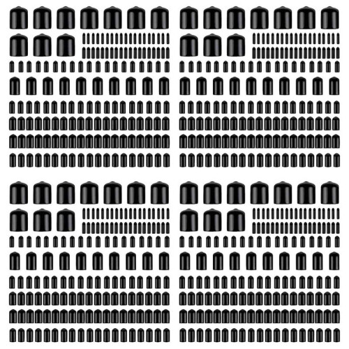 640Pcs Assorted Size Rubber End Caps, Flexible Screw Thread Protector Caps Round Vinyl Bolt Screw Cover Caps in 9 Size