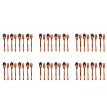 48 Pcs Wooden 9 InchJapanese Spoon Fork Set Kitchen Tableware Natural Wood Cutlery Wooden Dinner Cutlery Set