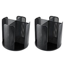 2X Rotatable Cup and Lid Organizer with 4 Compartments, Coffee Cup Dispenser,Paper Cup Storage Holder, Black