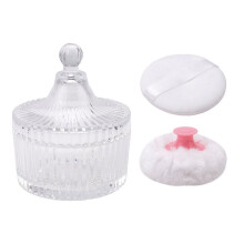 Set Aus Puderquaste und Behälter für Den Körper, Puderquaste zum Aufstäuben für Frauen und Babys Sowie Behälter für Losen Puder für Nass- und