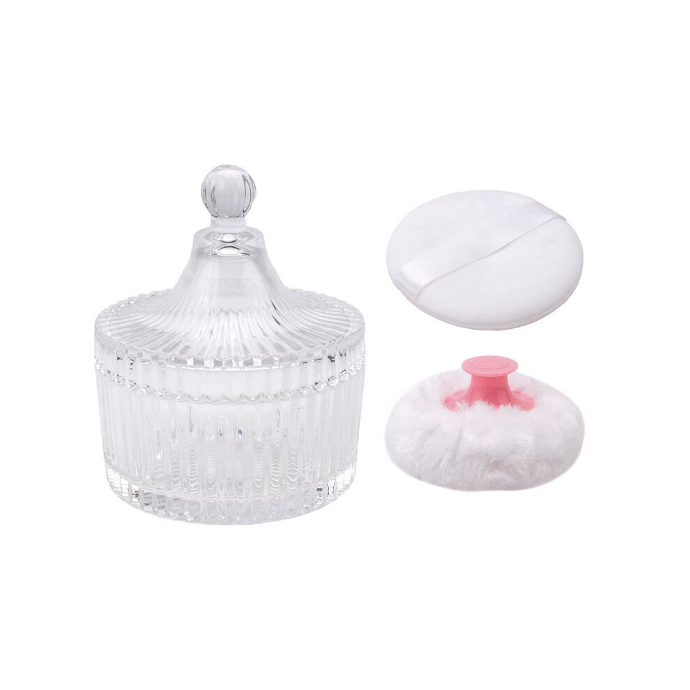 Brecantia Body Powder Puff And Container Set Dusting Powder Puff For Women Baby And Loose Powder Containers For Wet Dry Makeup