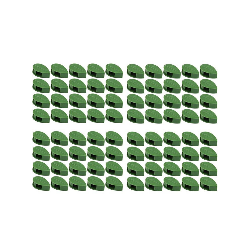 Semoic Green/White 100Pcs Garden Plant Clips,Plants Climbing Wall Support Snap Fixture Clips Self-Adhesive Fixer Sticky Hook