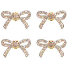 4 Uds. Clips para Zapatos con Lazo de Diamantes de Imitación de Cristal, Hebillas para Zapatos de Novia, Cuentas Manuales DIY, Tacones Altos,