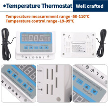 Digital Temperature Controller 220V Max 5000W Digital Thermostat 30A -19 to 99 Temperature Controller XH-W3103