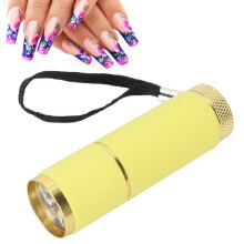 Yellow Flashlight-Shaped Nail Lamp Compact LED Nail Dryer for Home Use