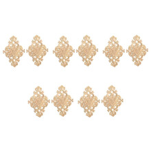 21 x 15cm Wood Carved Unpainted Onlay Applique Furniture Home Decor, 10Pcs