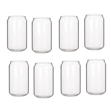 8Er Pack Kann Glas Mode Wasser Wassermilch Saft Einfache Saft Tasse Bier Glas Shake Glas Dessert Tasse Cola Tasse, 400ML Formen