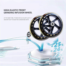 6Pcs Scooter Wheel 145mmx30mm PU Silent Wheel Roller Skates Wagon Cart Trolley Wheel Replacement Parts