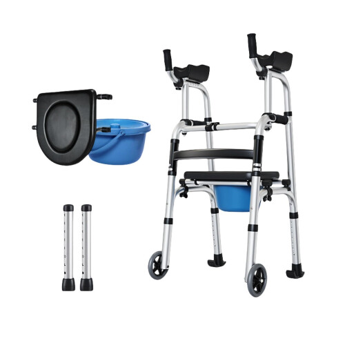 Folding Walker for Seniors with Adjustable Height and Armrests, 2Wheel Lightweight Rollator