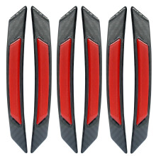 6Pcs Red and Black Car Reflective Trim Stickers, Visibility Waterproof Door and Wheel Arch Decals