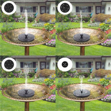 2X Pompe de Fontaine Solaire pour Bain D'Oiseaux, Mise à Niveau de la Fontaine Solaire de 3,5 W avec 6 Buses, Alimentation Solaire Flottante sur Pied