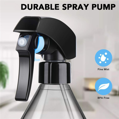 Plastic Spray Bottles for Cleaning Solutions,10OZ Reusable Empty Container with Durable Black Trigger Sprayer, 12Pack 1
