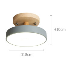 2X Plafoniere Moderne un LED nel Legno Nordico Apparecchio di Illuminazione per Interni Cucina Soggiorno Camera da Letto Bagno -Grigio
