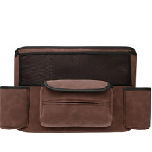 Suede Car Backseat Organizer for Chrysler Pacifica 20172024, Soft Texture Storage Box with Extra Seat Gap Space