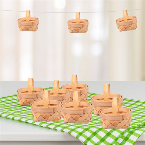 120Pcs Wood Chip  Baskets Manual Woven Baskets Ornaments Candy Storage Box 1