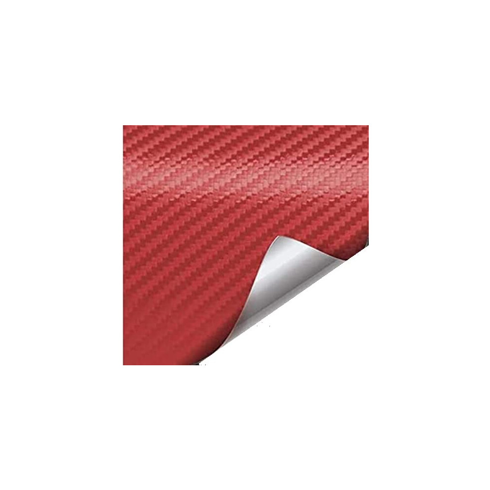 Matte Car Wrap Vinyl Roll And 3D Carbon Fiber Vinyl Film, Waterproof SelfâAdhesive, 12X48in Black/Red 9330225072072