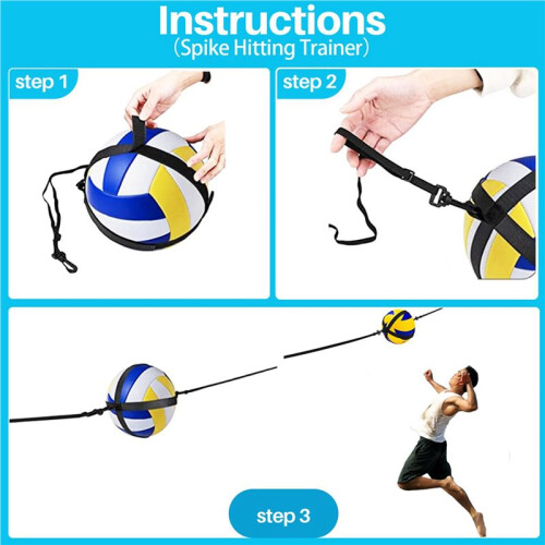 3X Volleyball Spike Hitting Serving Trainer, Adjustable Volleyball Training Belt Bouncing Trainer 2