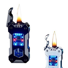 Windproof Rechargeable Kerosene Lighter with Gravity Induction and Four Ignition Modes for Camping BBQ Candle Black
