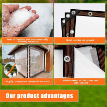 2pcs 8X10 FT Clear Waterproof Tarps Heavy Duty Outdoor Garden Rainproof Covering,Clear Vinyl Tarp with Grommets