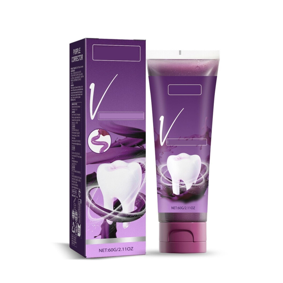 Purple/Yellow Toothpaste For Teeth Whitening, Enamel Strengthening And Sensitivity Relief 1Pcs